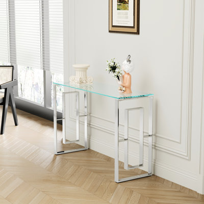 Console au design moderne - Acier inoxydable et verre Matériau du verre: ajout chic au salon