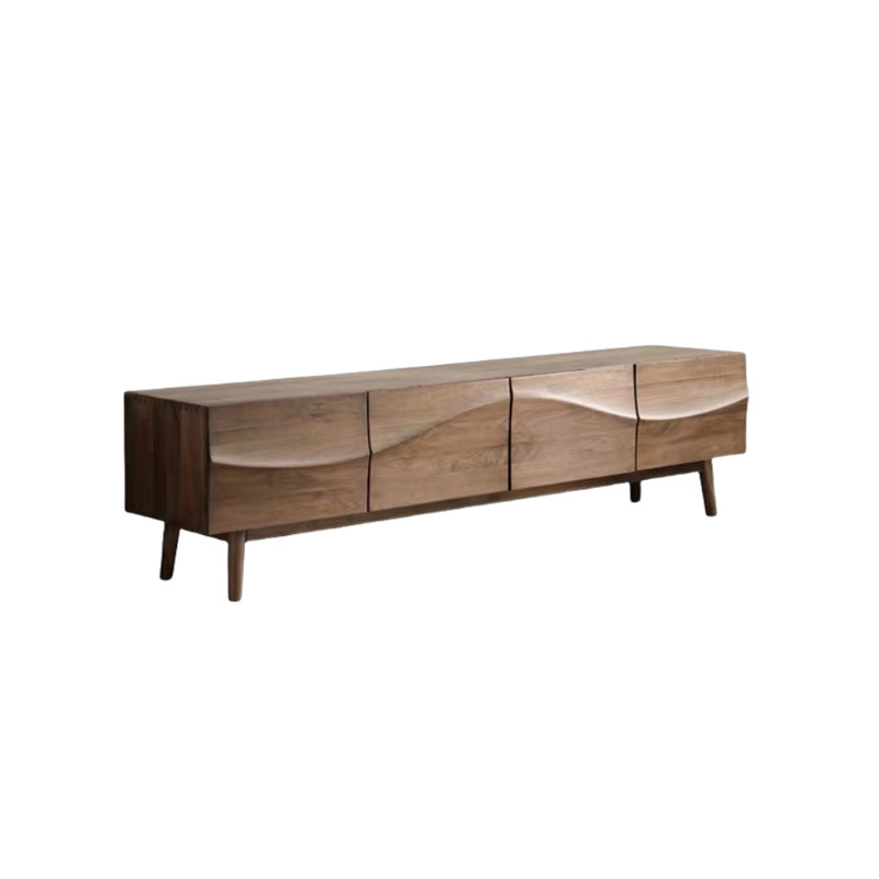 Simple Brown TV Cabinet Unfinished TV Stand for TVs up to 88"