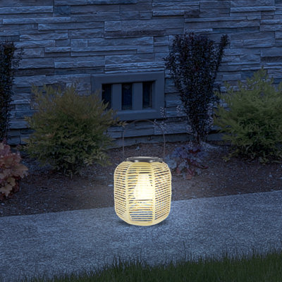 Lanterne solaire en plastique 10 "avec lumière DEL pour jardin, patio et terrasse