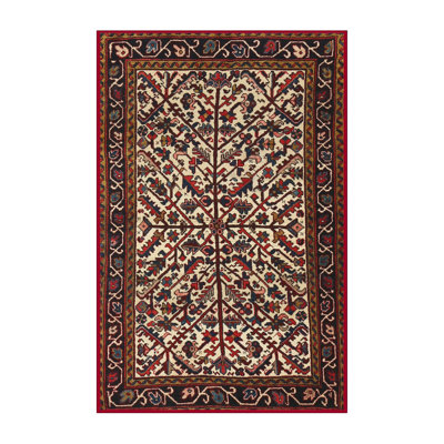 Tapis oriental rouge / ivoire Kirstie