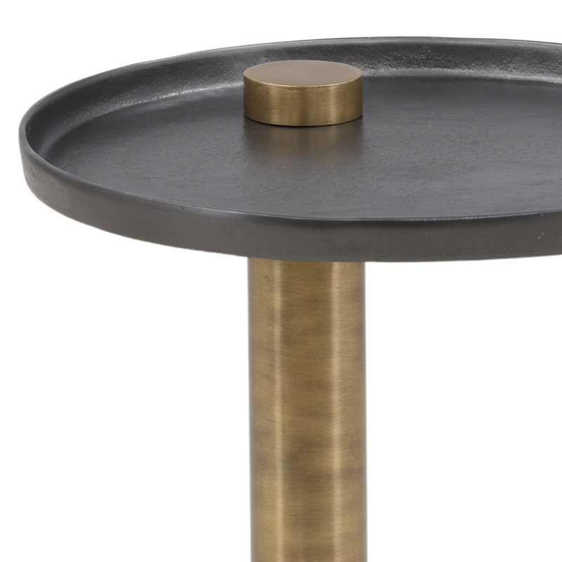Yara End Table Black, 25" H x 19.75" W x 19.75" D, Cast Aluminum