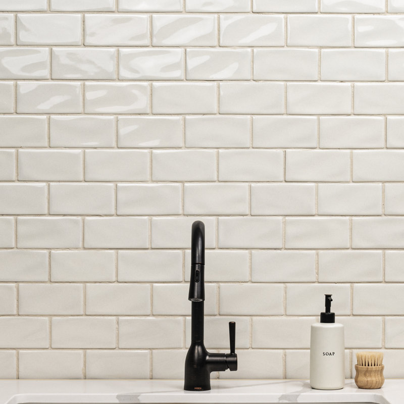 Subway 3 in. x 6 in. Glossy Ceramic Wall Tile, Colonial Ivory