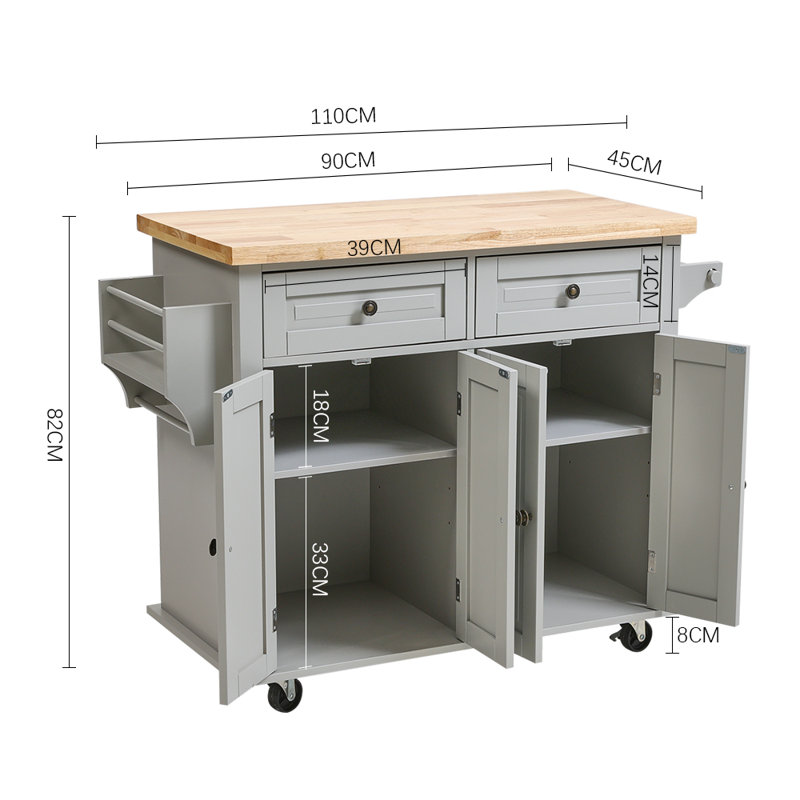 Lamia Wood Kitchen Cart