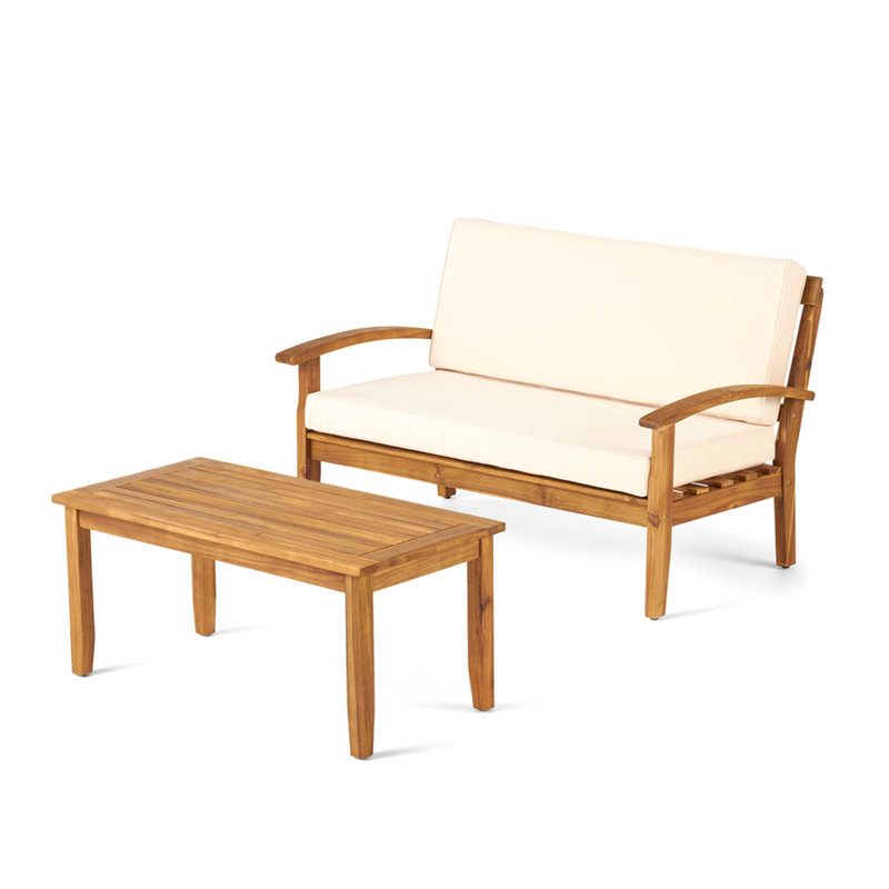 Peyton Love Seat + Coffee Table, Beige, Brown