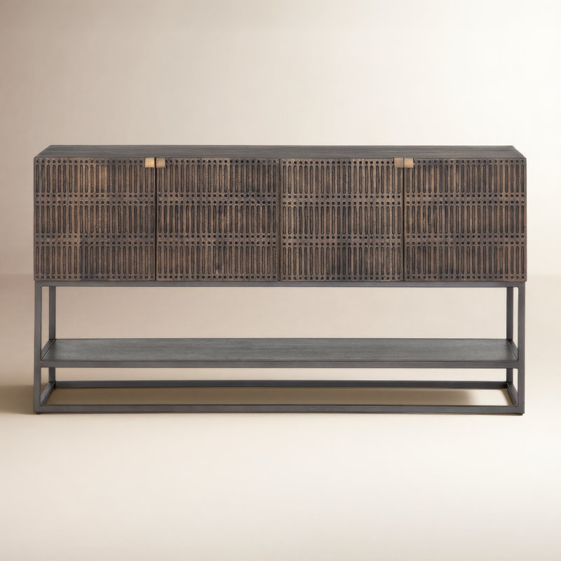 Kelby 56'' W Solid Wood Console Table, Brown