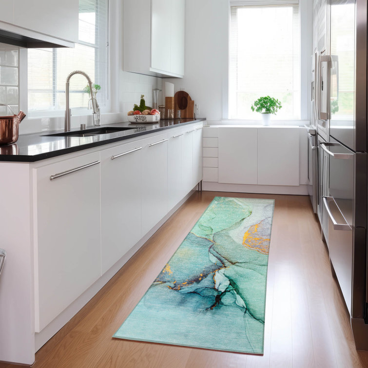 Alfonzo Machine-Washable Stain Resistant Abstract Area Rug