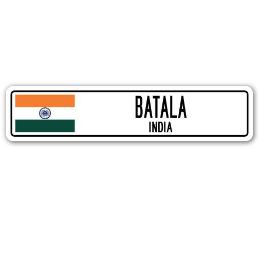 Plaque de rue en aluminium Bruhn Batala, Inde, H 4 po x l 18 po x P 1 po