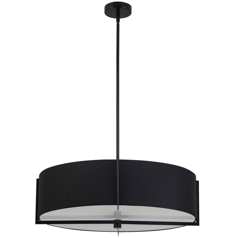 Braidon 4 Light Incandescent Pendant, Matte Black, Black