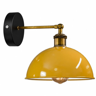 Applique murale industrielle en forme de dôme avec bras orientable à 180°