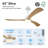 52" Modern Farmhouse Dimmable Ceiling Fan with LED Lights and Remote Control-972921553