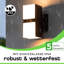 Matte Black 2 - Bulb Integrated LED Frosted Glass Outdoor Armed Scone