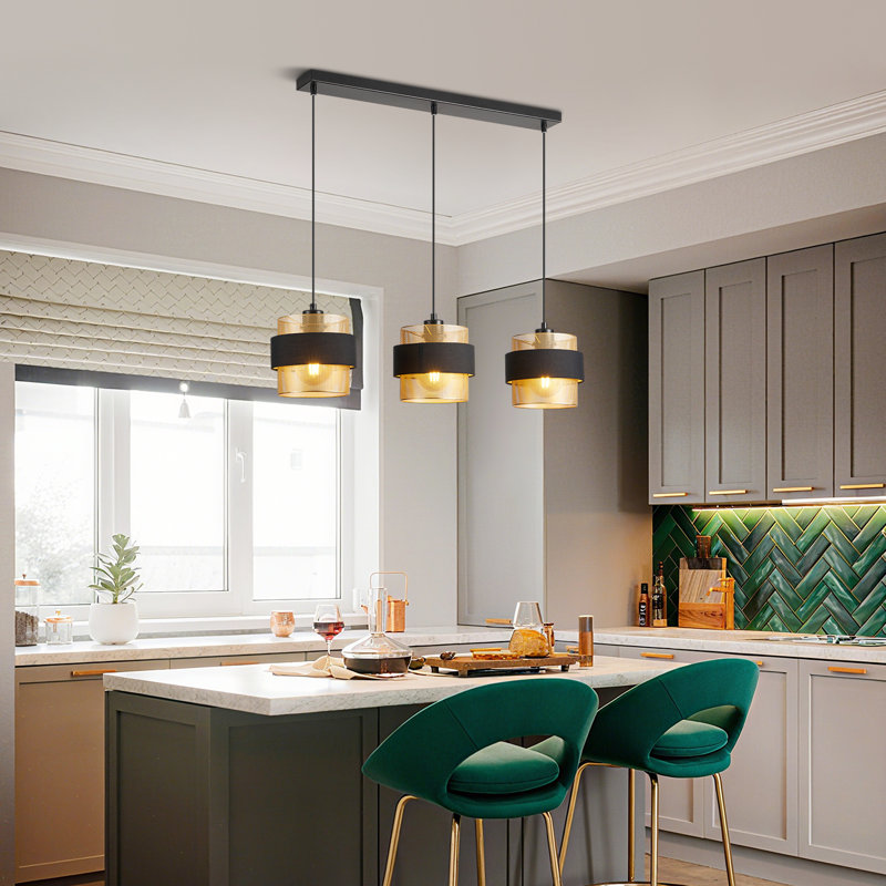 3 - Light Matte Black Drum Pendant