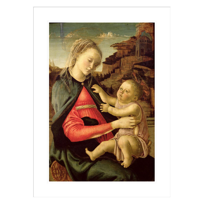 La Vierge et l'enfant (Madonna of the Guidi da Faenza) par Sandro Botticelli - Estampe numérique encadrée