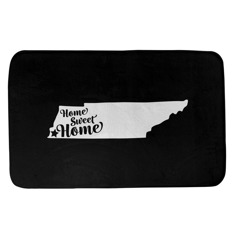 Tapis rectangulaire antidérapant pour salle de bain, L 17 po x L 21 po, Rose, Home Sweet Tennessee