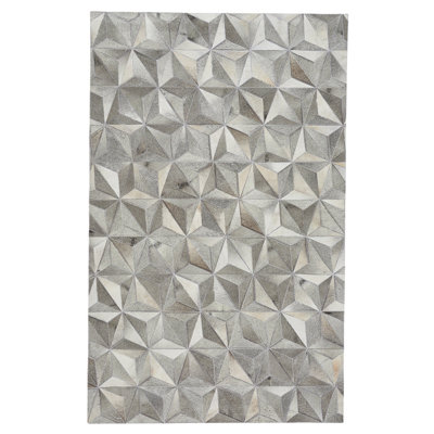 Ramanna Performance Flatweave Leather Geometric Indoor Rug