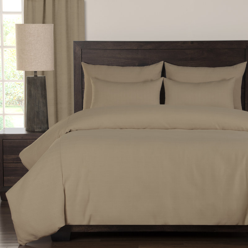Belfast Polyester Duvet Cover & Insert, King Duvet Cover & Insert + 5 Additional Pieces, Flax