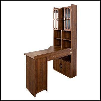 L-Shaped Corner Computer Desk for Home Office or Study, Modern Style with Drawers, Bookshelf & Hutch, 2-in-1 Design, Large Working Space