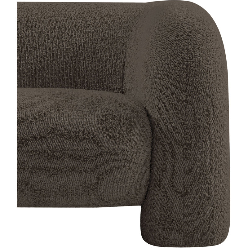 Chaise Boucle en tissu Emory, Tissu brun bouclé