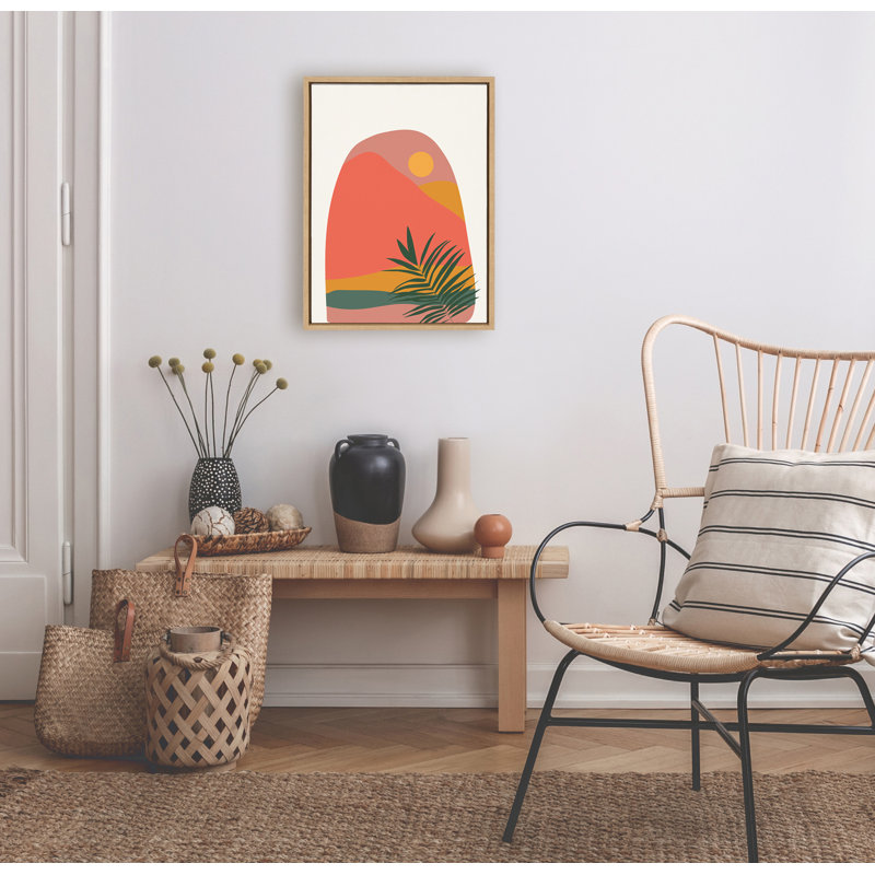 «Tropical Landscape» par Oris Eddu, reproduction d'art sur toile encadrée, Jaune