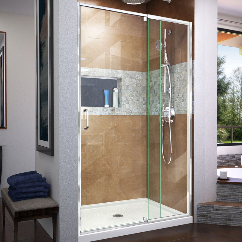 Porte de douche pivotante demi-cadre l 38 po x H 72 po Flex