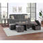 Table basse carrée avec 4 tabourets de rangement rustiques-473735019