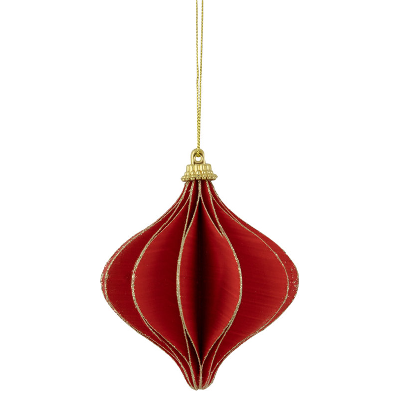 Ornement de Noël 4,25 "oignon scintillant, Rouge