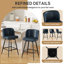 Tabouret de comptoir moderne pivotant rembourré avec structure en métal durable-1319040149