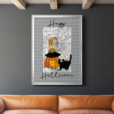 «Happy Halloween Pumpkin», reproduction encadrée de qualité supérieure - prête à être accrochée