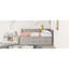 Lit de jour double avec tiroirs et tablettes, gris