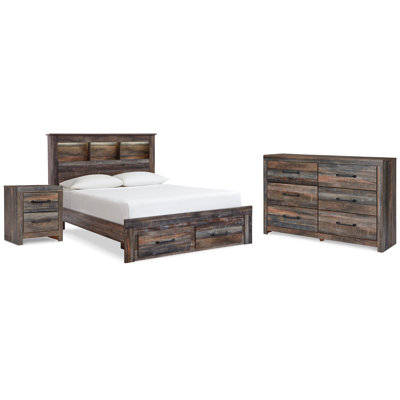 Drystan Full Bookcase Bed, Dresser and Nightstand