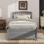 Structure de lit plateforme simple en bois avec lit gigogne-711783274