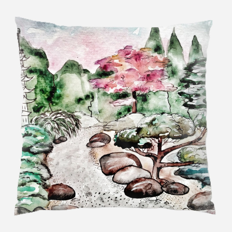 Coussin de jardin japonais Padron, Intérieur, Microsuède