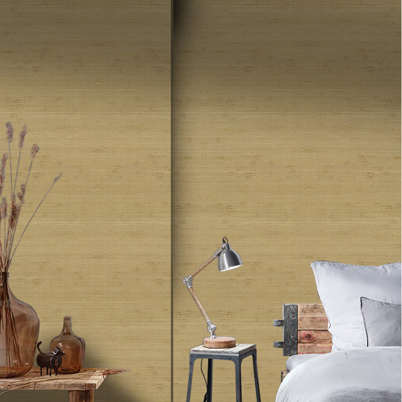Papier peint en jute fin, Brun clair / beige foncé / crème
