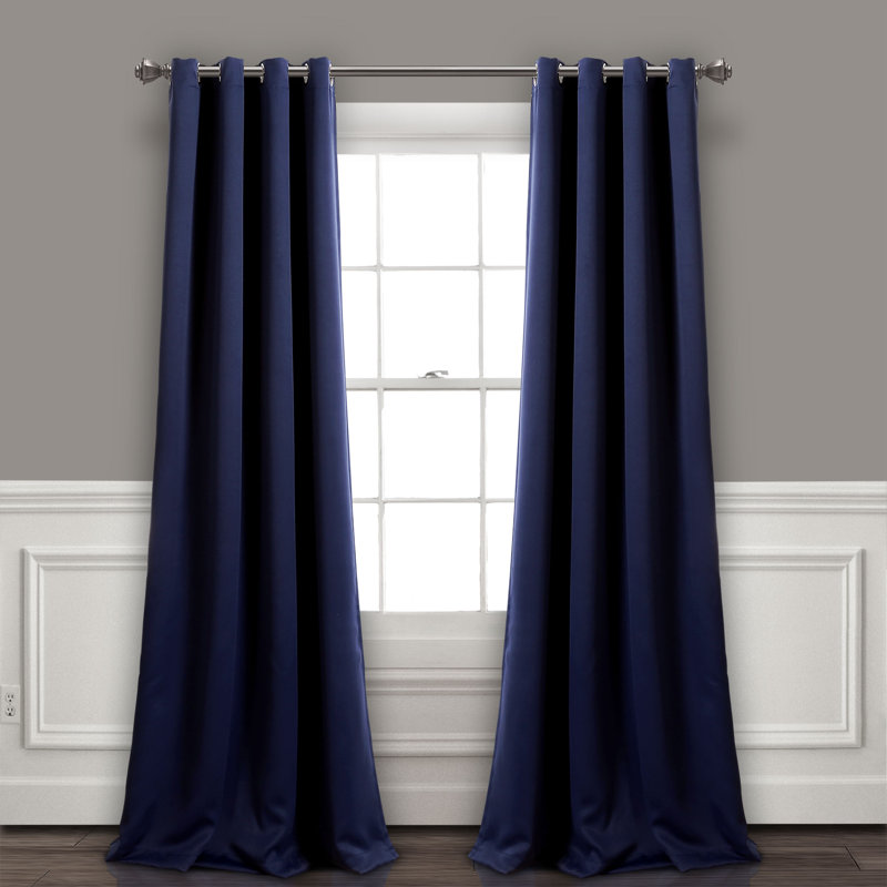 Blackout Curtain Pair, Navy, 132cm W x 274cm L