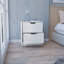 Table de chevet 2 tiroirs, table de bout, table d'appoint moderne - blanc-604137281