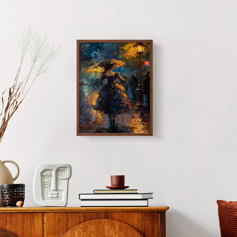 WOMEN-VIII - Reproduction d'art encadrée Premium Gallery - prête à être accrochée, Noyer, H 20 po x l 8 po