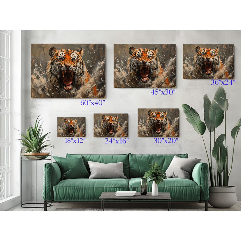 Reproduction de peinture à l'huile d'un tigre, art mural moderne pour la maison et le bureau, reproduction de peinture