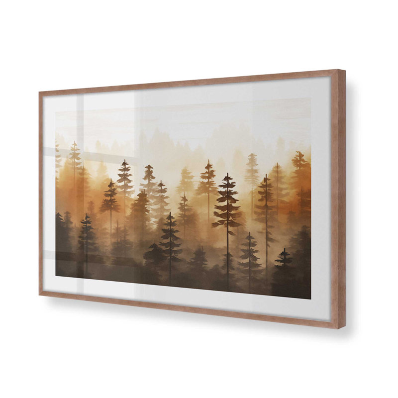 " Golden Mist Woodland ", Powder Rose, 12.25" H x 15.25" W