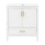 Meuble-lavabo cannelé élégant avec lavabo en céramique-131376509