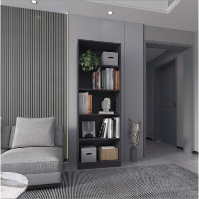 Bibliothèque Home 4 tablettes Kronos, rangement ouvert, noyer teint