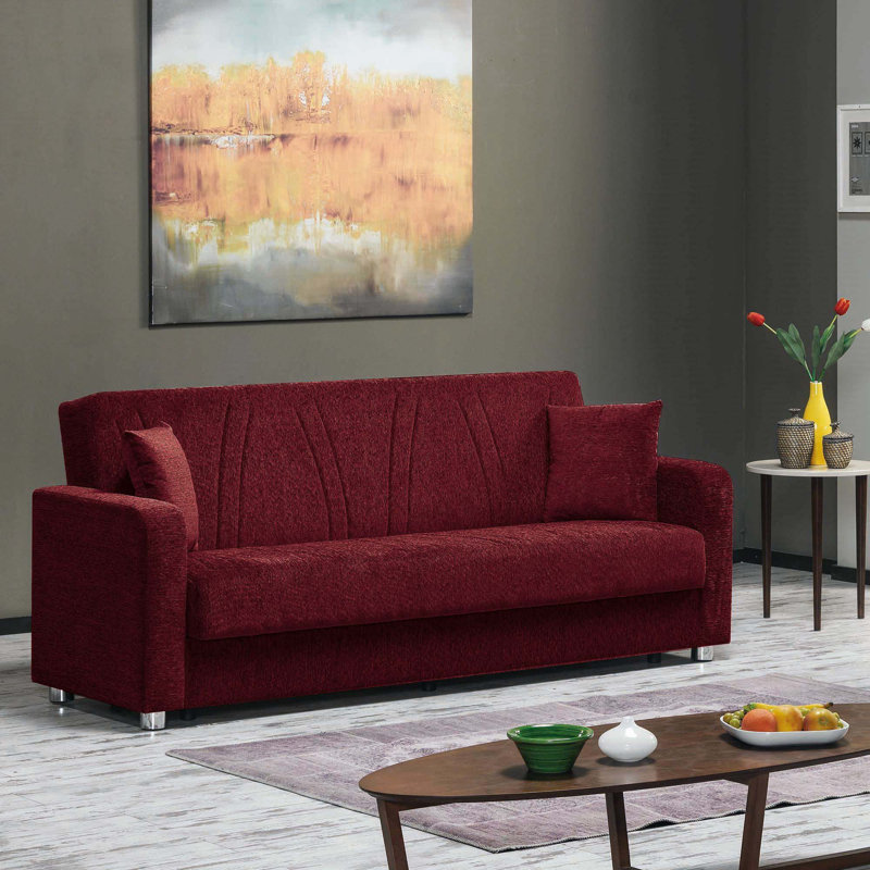 Canapé-lit rembourré avec rangement PrimeNest Gravita Collection, Argent; brun, Gris, H 36,2 po x l 32,3 po x L 59,1 po