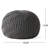Handmade Dark Grey Knitted Pouf Made From Pet Strands - 20 X 14 Inches For 20.41 14.24