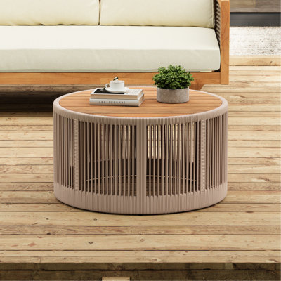 Bois, table basse, accents de corde, aspect naturel, polyvalent pour différentes pièces rustique, corde, stable et facile à assembler