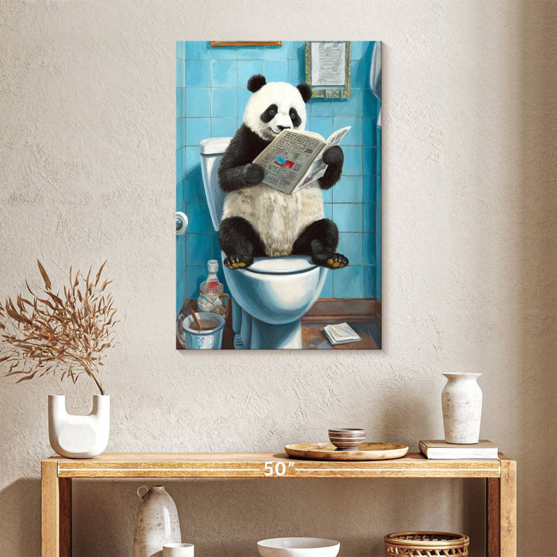 Ketti Panda On A Toilet, 36" H x 24" W