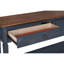 Bureau de 60 po en velours côtelé bleu, sans assemblage. 2 tiroirs, 1 tablette. Fabriqué avec des solides en caoutchouc et des placages de bouleau, table de 60 po, finition, assemblage requis. Deux tiroirs, une tablette