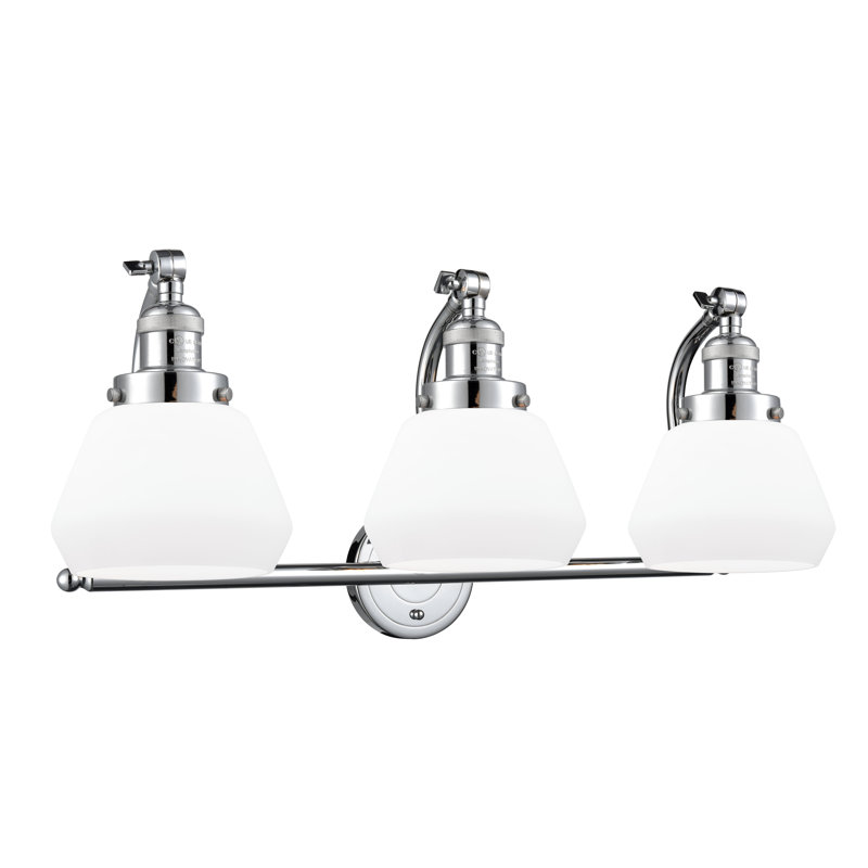 Keefe 3 - Light Dimmable Vanity Light, 6 Watt Vinage LED Bulb, Plated Smoked, Polished Chrome