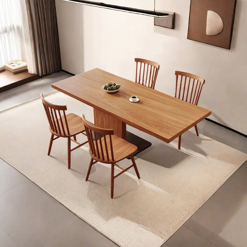 Ensemble de table de salle à manger en bois de frêne massif, H 29,53 po x L 62,99 po x l 31,5 po