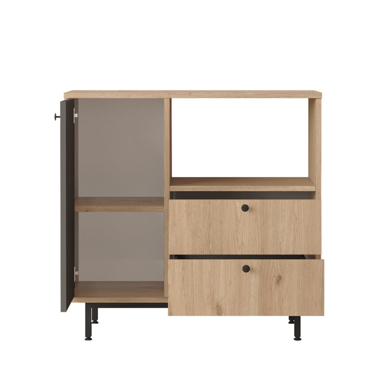 Armoire polyvalente Colesen, Noir / Beige