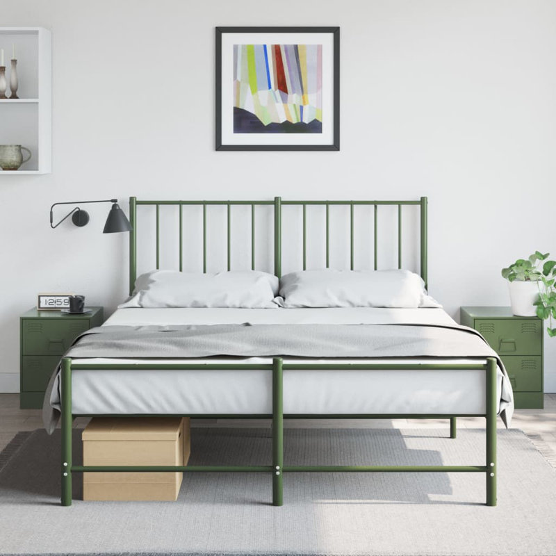 34.5cm W Steel Bedside Table, Green, Set of 2