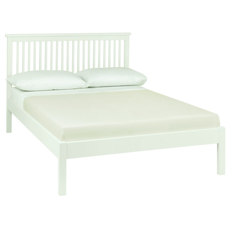 Cillian Bed Frame, Kingsize (5'), Soft White/Oak